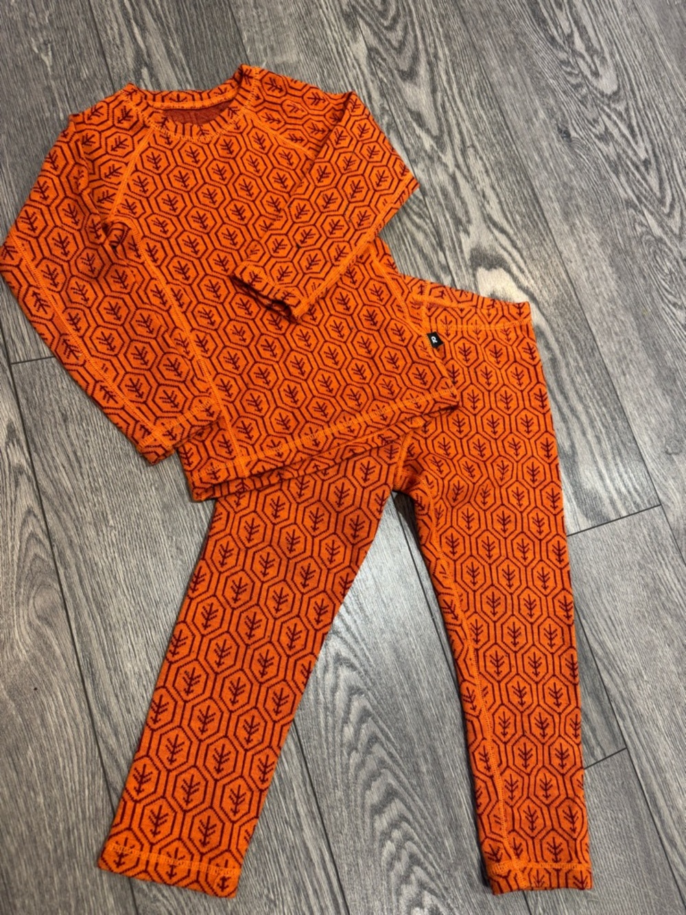 Reima Taival Merino Wool Base Layer Set | Orange | 3-4T